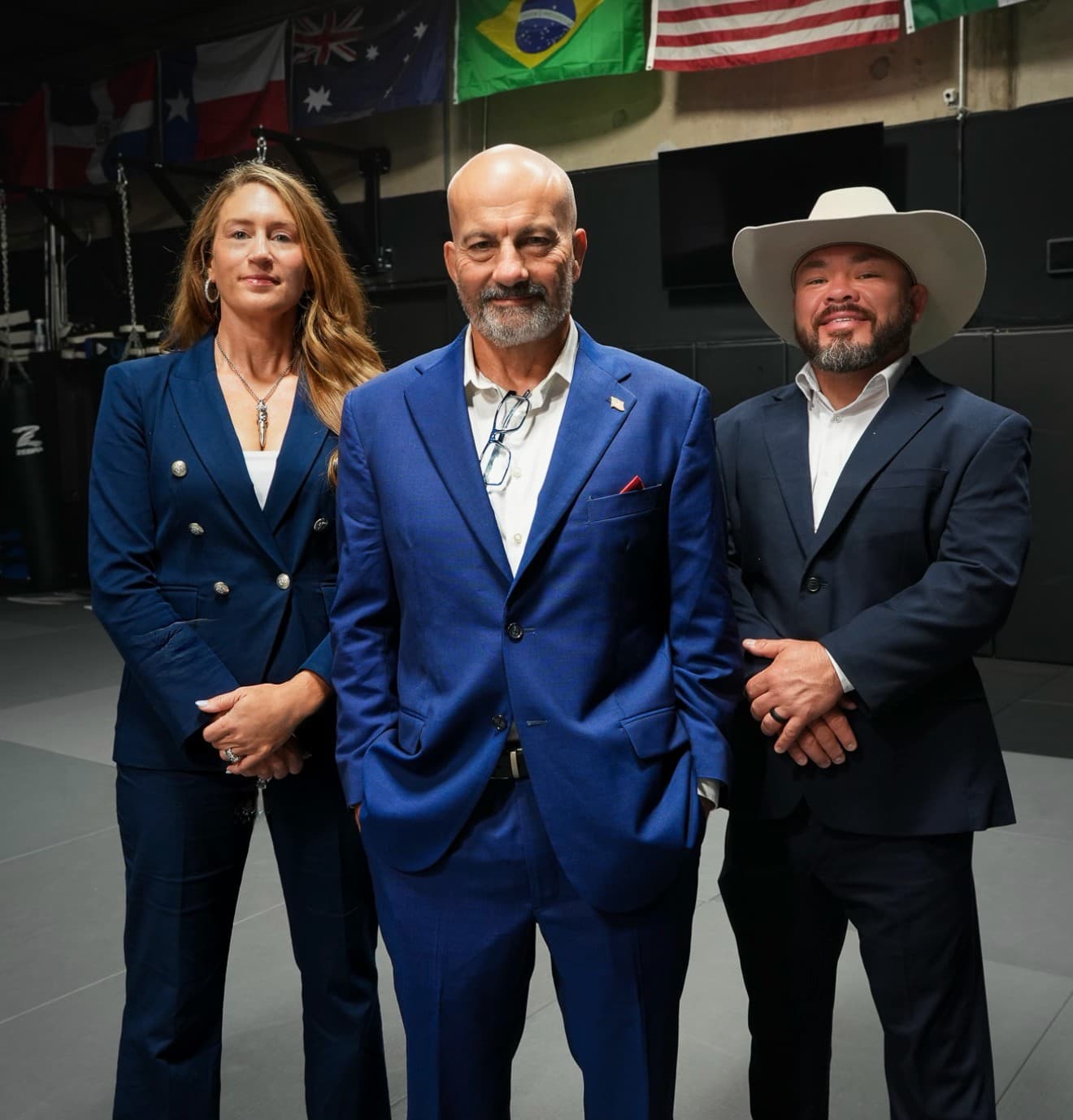 Dallas Mustangs leadership: Carlos Machado, Lindsay Machado and Roger Perez.