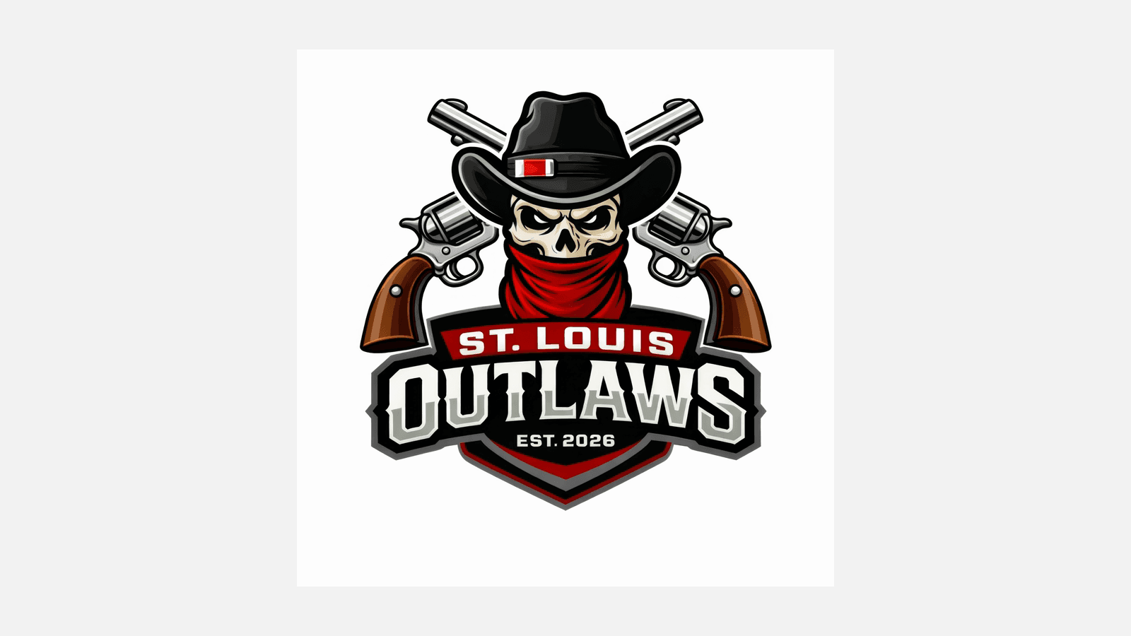 St. Louis Outlaws official logo on a landscape announcement graphic.